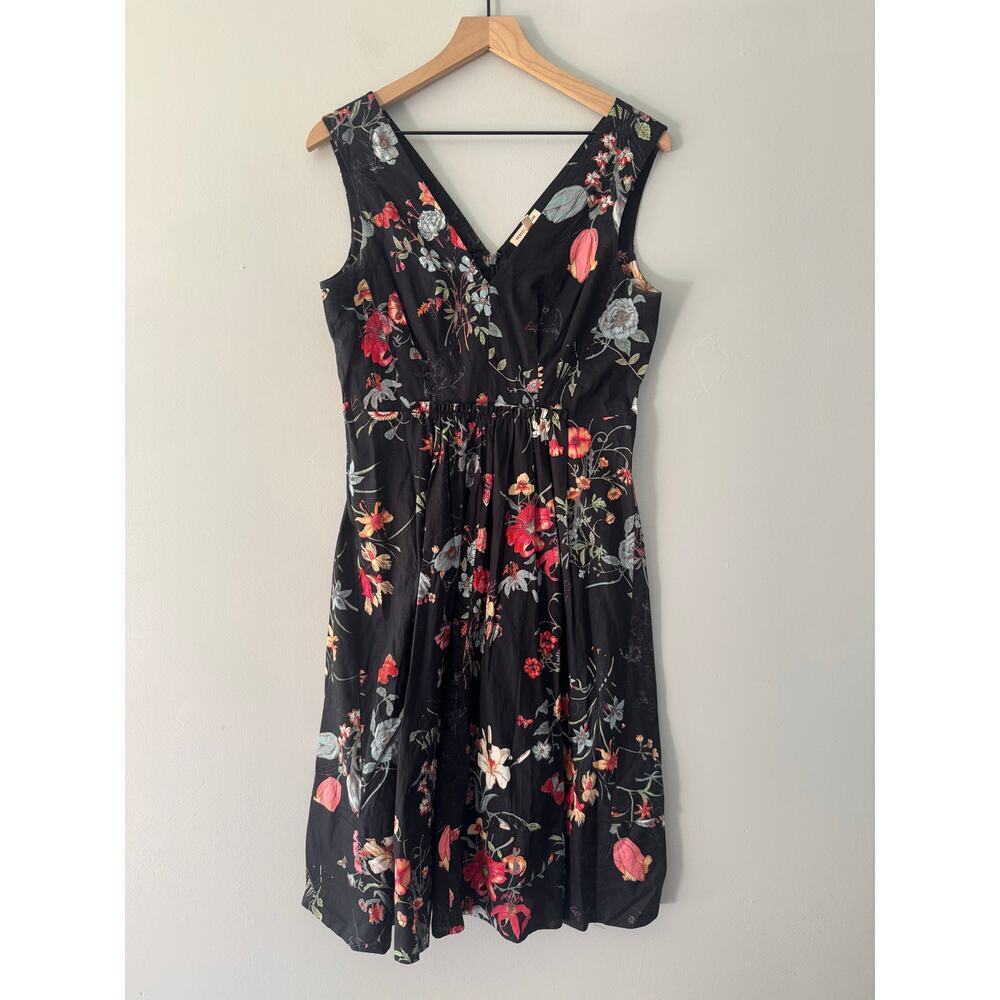 Rebecca Taylor exclusive meadow floral v neck sleeveless A-line dress size 4